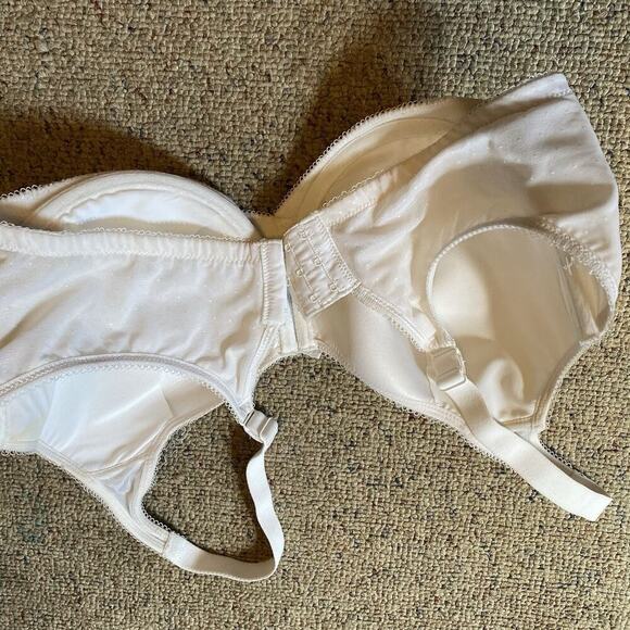 Wacoal SZ 42DD 853186 Retro T-shirt Bra Full Coverage Underwire White Lace - Picture 2 of 6